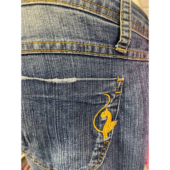 Vintage Y2K Low Rise Phat Fashions Baby Phat Jeans SZ 11 Embroidered Pockets - Picture 4 of 10